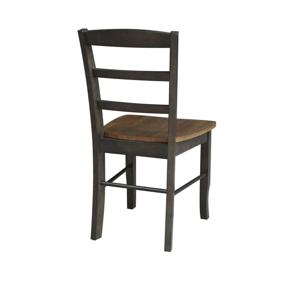 International Concepts - Madrid Ladderback Chair in Hickory/Washed Coal Finish (Set of 2) - C45-2P veiw 2