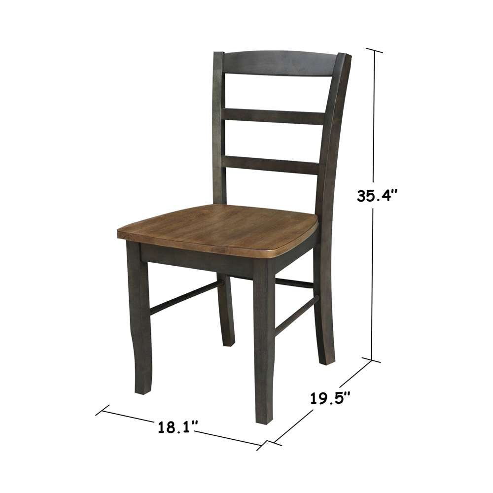 International Concepts - Madrid Ladderback Chair in Hickory/Washed Coal Finish (Set of 2) - C45-2P veiw 3
