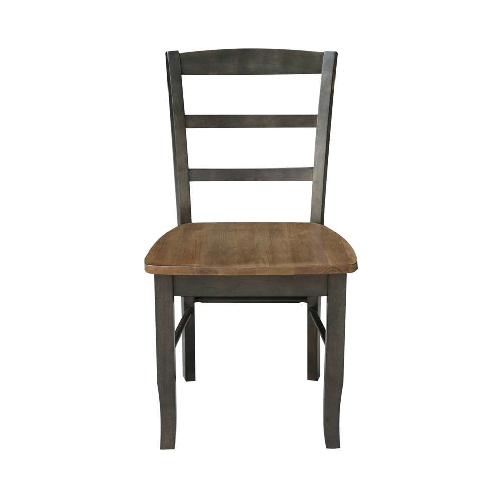 International Concepts - Madrid Ladderback Chair in Hickory/Washed Coal Finish (Set of 2) - C45-2P veiw 6