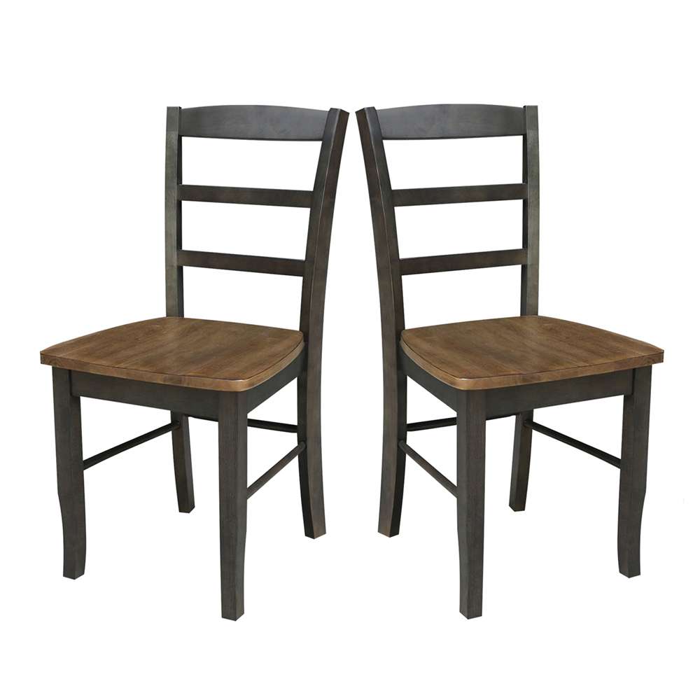 International Concepts - Madrid Ladderback Chair in Hickory/Washed Coal Finish (Set of 2) - C45-2P veiw 8