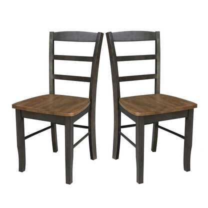 International Concepts - Madrid Ladderback Chair in Hickory/Washed Coal Finish (Set of 2) - C45-2P veiw 8