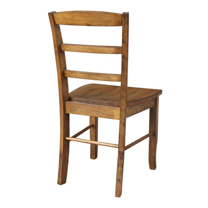International Concepts - Madrid Ladderback Chair in Pecan Finish (Set of 2) - C59-2P veiw 2