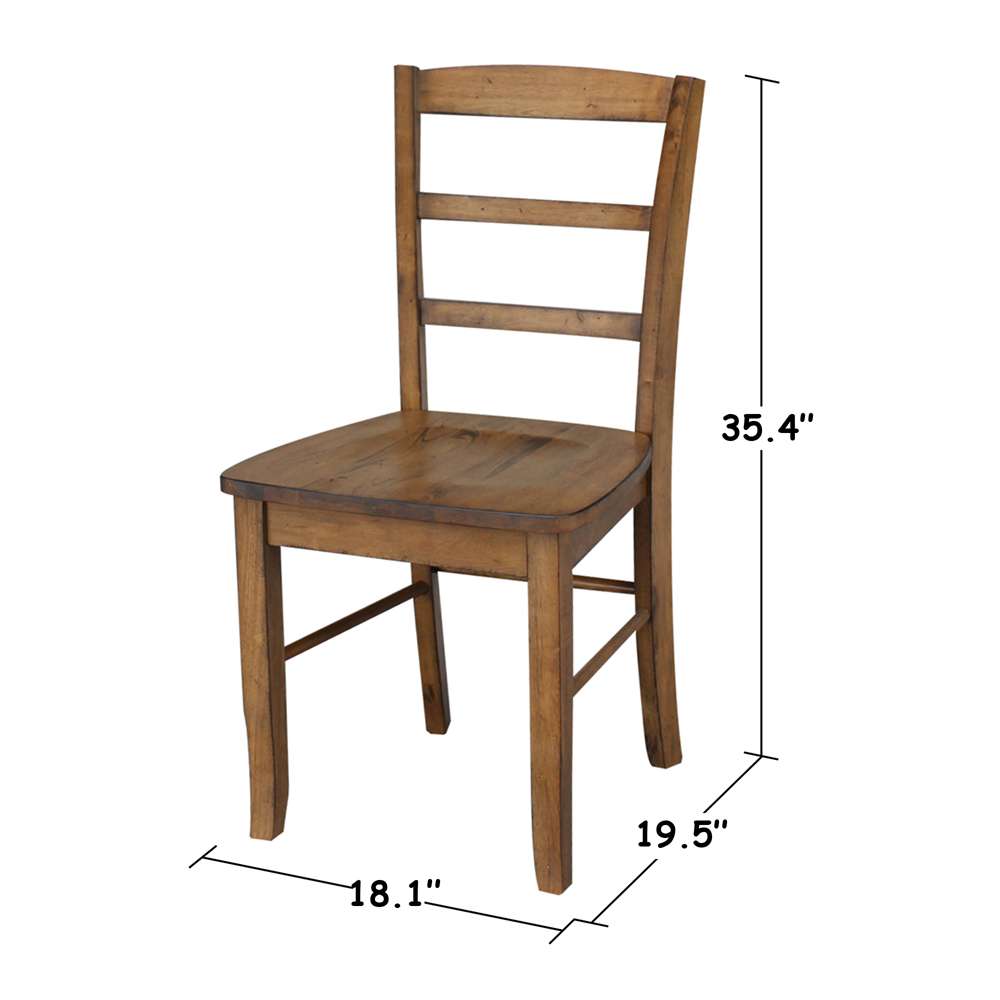 International Concepts - Madrid Ladderback Chair in Pecan Finish (Set of 2) - C59-2P veiw 3