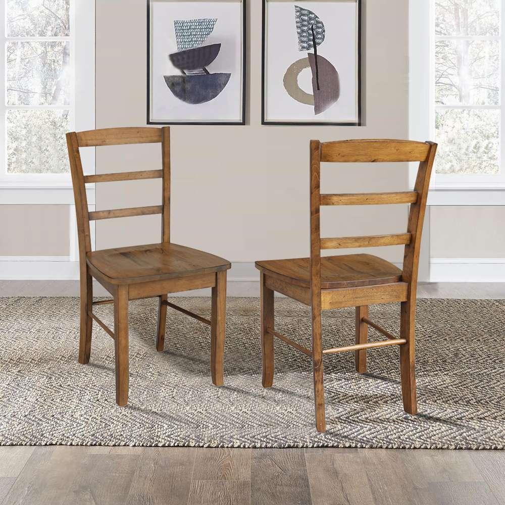 International Concepts - Madrid Ladderback Chair in Pecan Finish (Set of 2) - C59-2P veiw 7