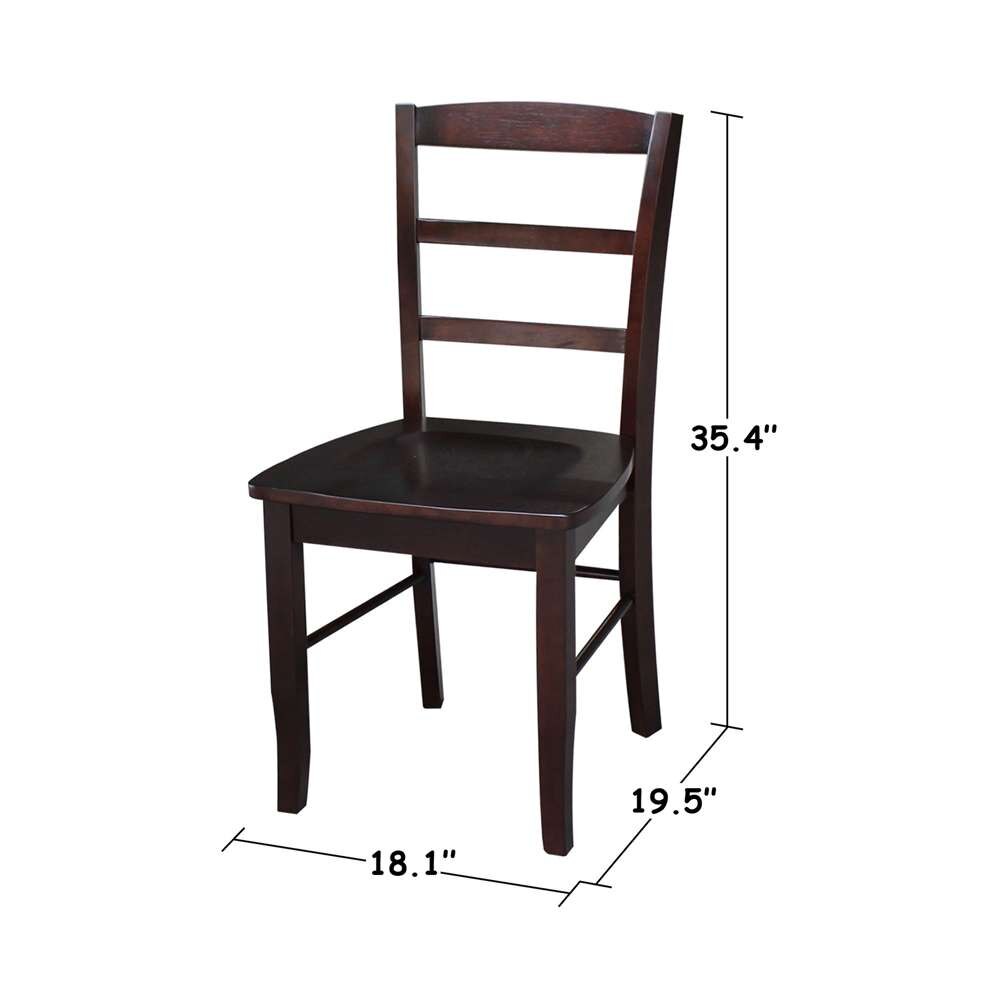 International Concepts - Madrid Ladderback Chair in Rich Mocha Finish (Set of 2) - C15-2P veiw 3