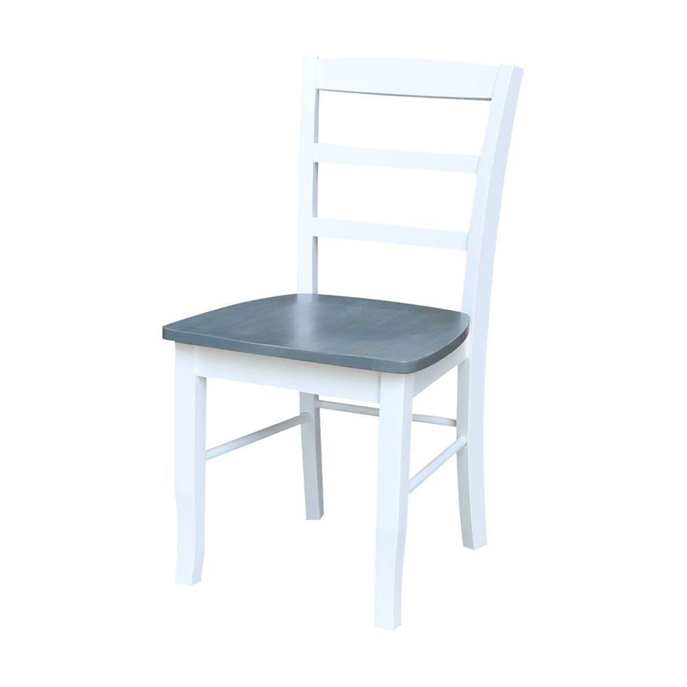 International Concepts - Madrid Ladderback Chair in White/Heather Gray Finish (Set of 2) - C05-2P veiw 1
