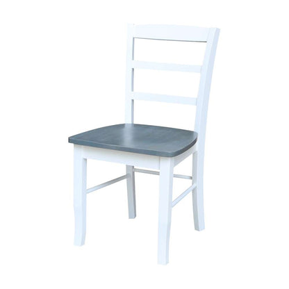 International Concepts - Madrid Ladderback Chair in White/Heather Gray Finish (Set of 2) - C05-2P veiw 1