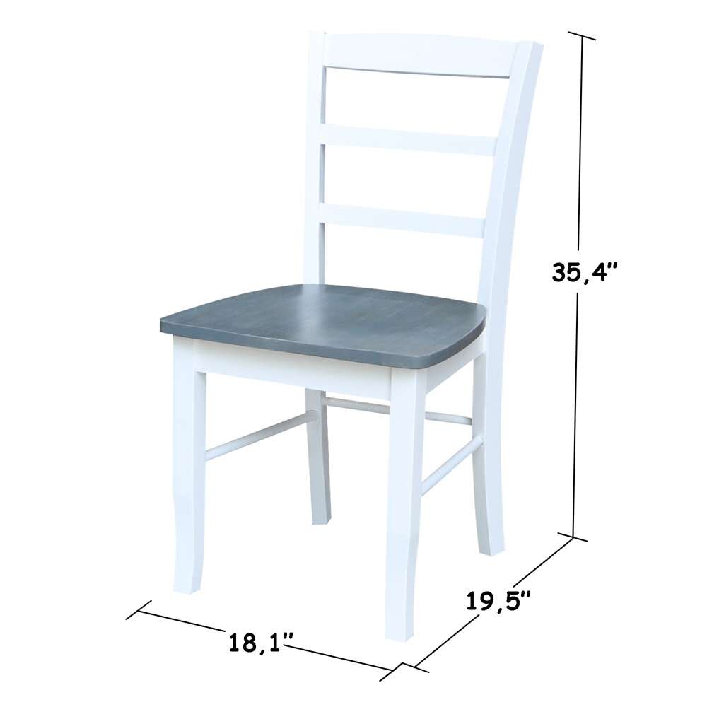 International Concepts - Madrid Ladderback Chair in White/Heather Gray Finish (Set of 2) - C05-2P veiw 3