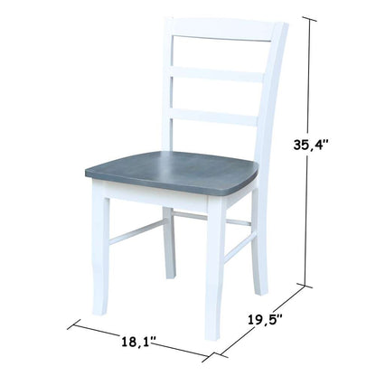 International Concepts - Madrid Ladderback Chair in White/Heather Gray Finish (Set of 2) - C05-2P veiw 3