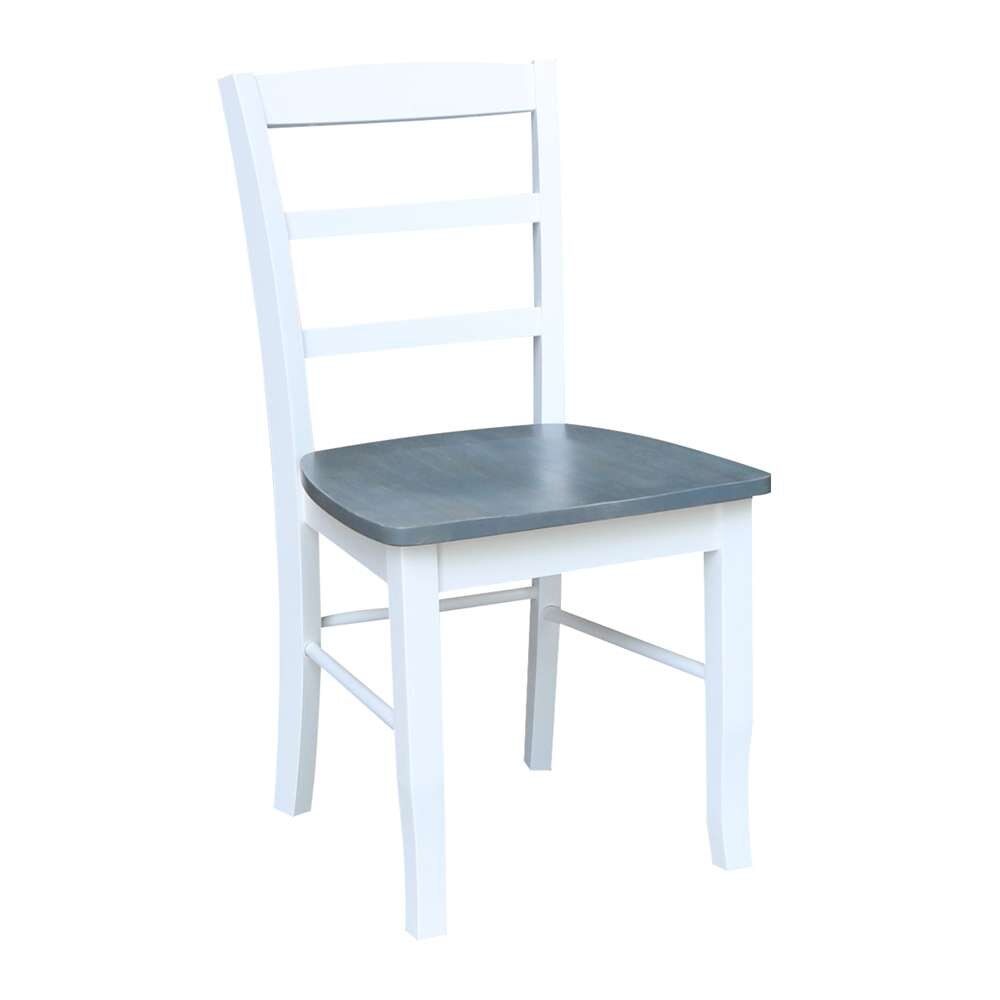 International Concepts - Madrid Ladderback Chair in White/Heather Gray Finish (Set of 2) - C05-2P veiw 4