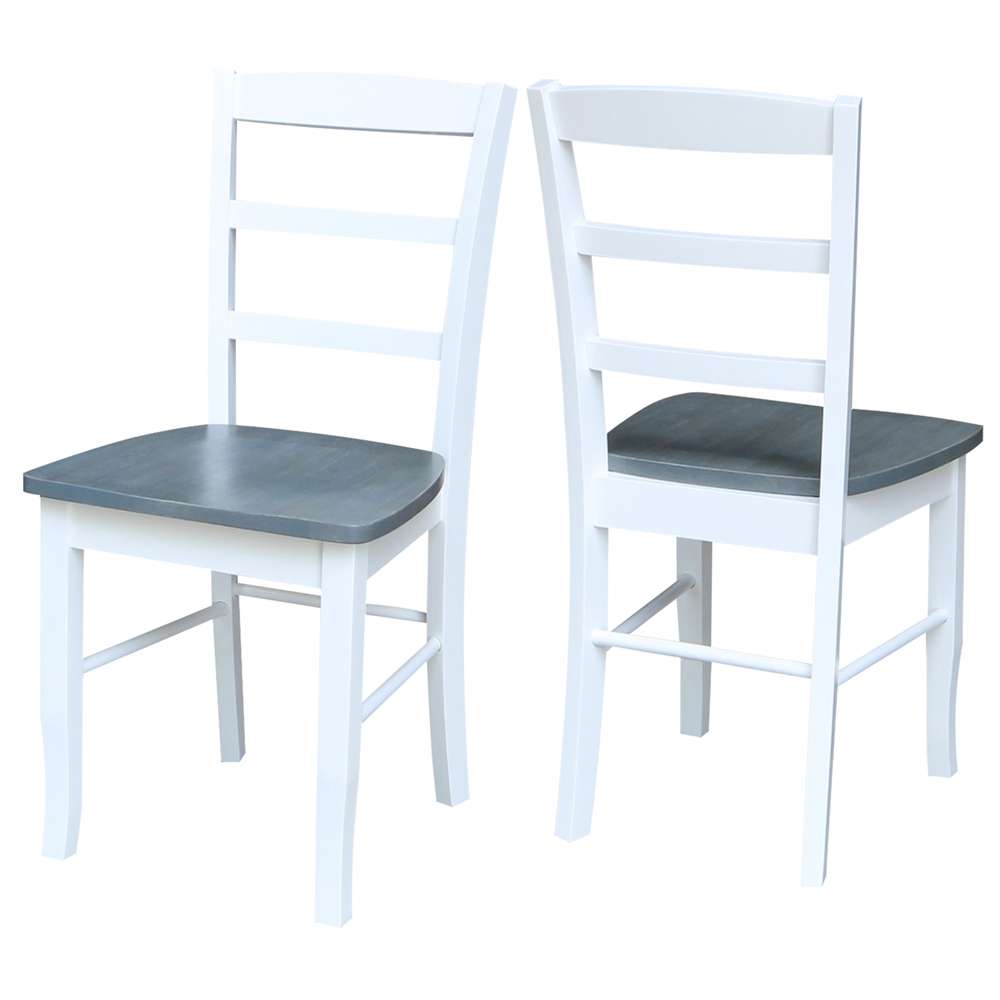 International Concepts - Madrid Ladderback Chair in White/Heather Gray Finish (Set of 2) - C05-2P veiw 5