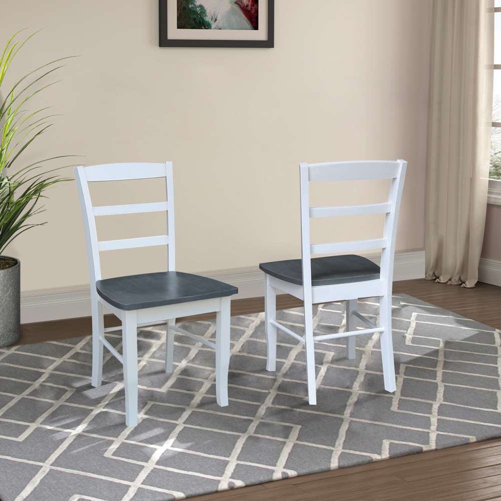 International Concepts - Madrid Ladderback Chair in White/Heather Gray Finish (Set of 2) - C05-2P veiw 7