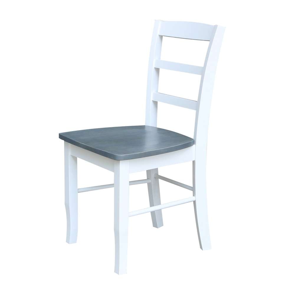 International Concepts - Madrid Ladderback Chair in White/Heather Gray Finish (Set of 2) - C05-2P veiw 8