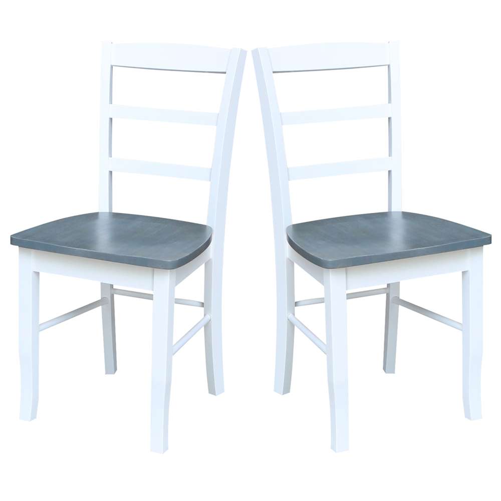 International Concepts - Madrid Ladderback Chair in White/Heather Gray Finish (Set of 2) - C05-2P veiw 9
