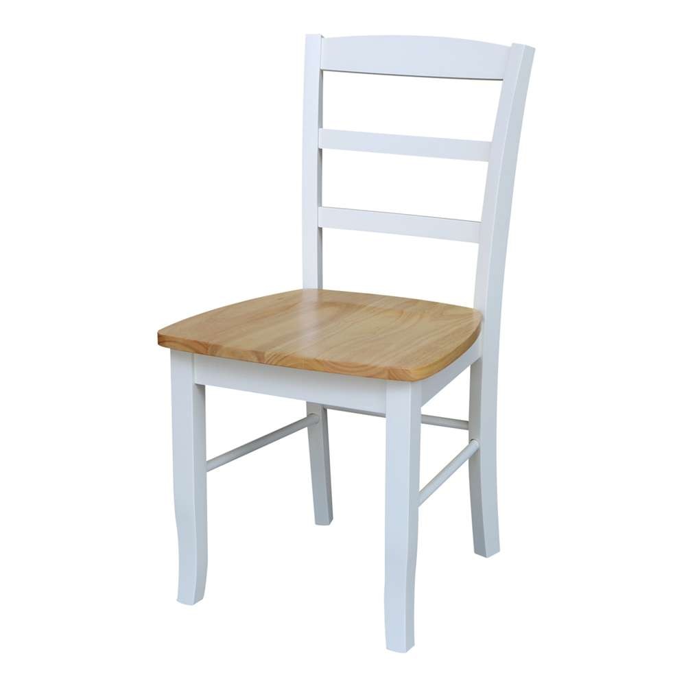 International Concepts - Madrid Ladderback Chair in White / Natural Finish (Set of 2) - C02-2P veiw 1