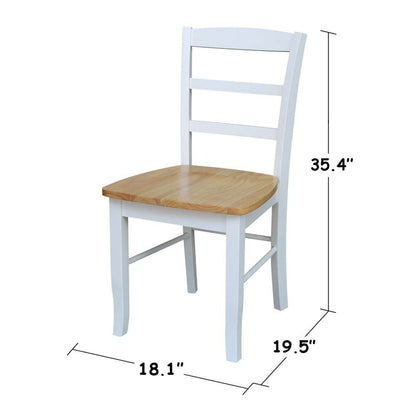 International Concepts - Madrid Ladderback Chair in White / Natural Finish (Set of 2) - C02-2P veiw 3