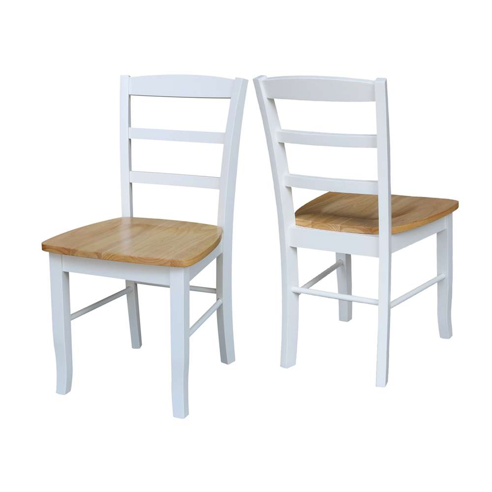 International Concepts - Madrid Ladderback Chair in White / Natural Finish (Set of 2) - C02-2P veiw 5