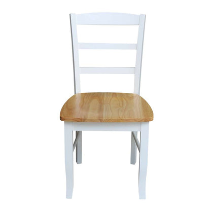 International Concepts - Madrid Ladderback Chair in White / Natural Finish (Set of 2) - C02-2P veiw 6