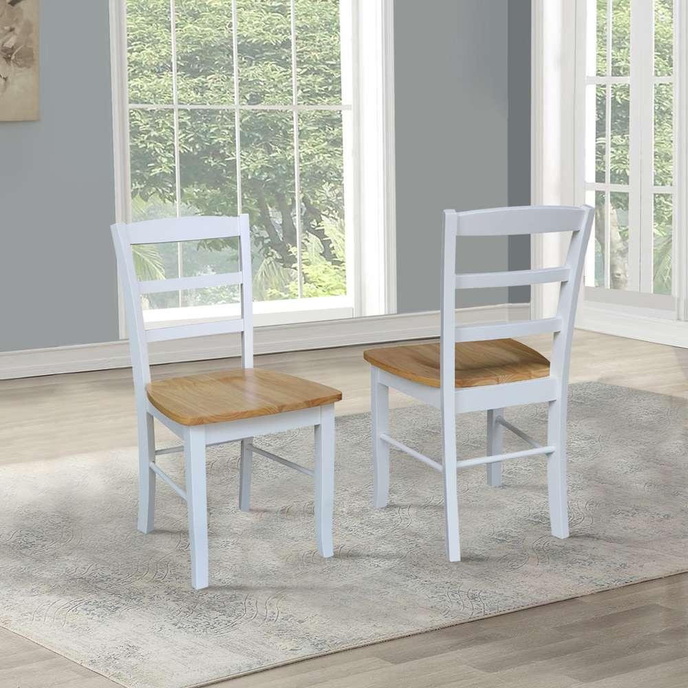 International Concepts - Madrid Ladderback Chair in White / Natural Finish (Set of 2) - C02-2P veiw 7