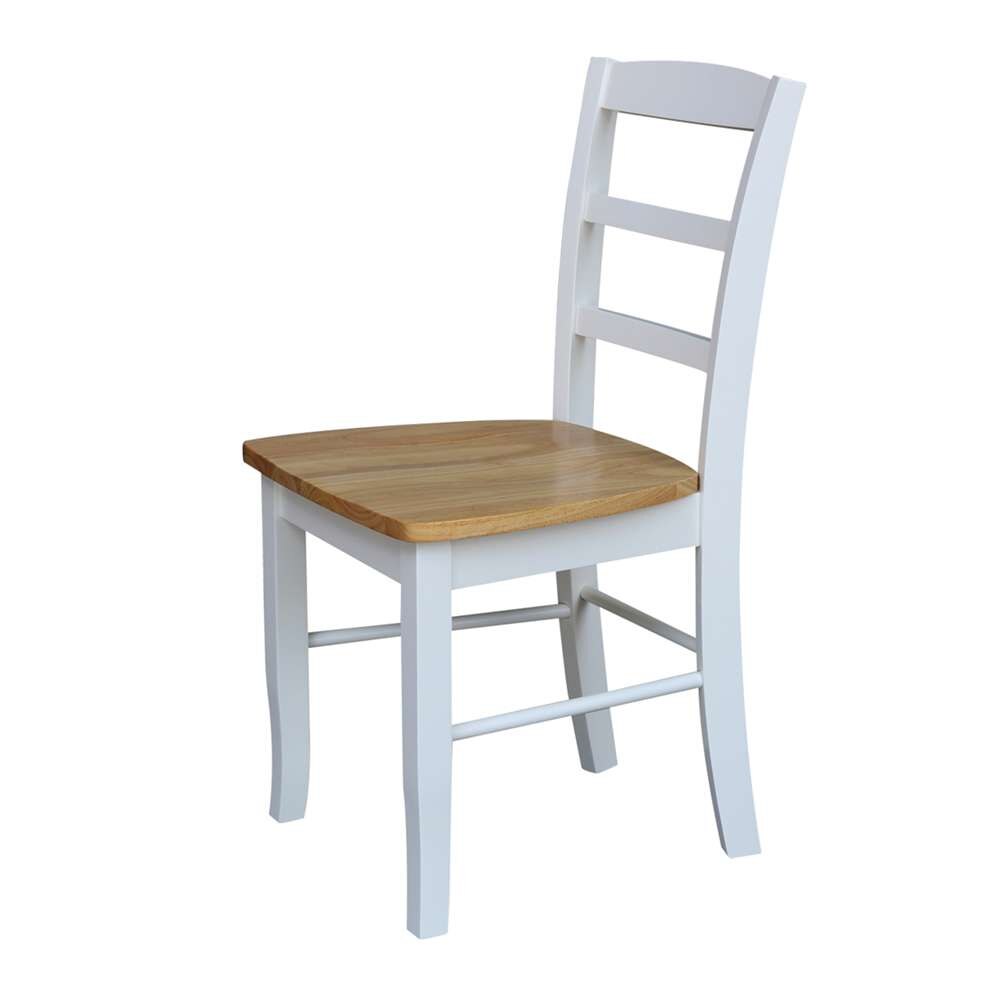 International Concepts - Madrid Ladderback Chair in White / Natural Finish (Set of 2) - C02-2P veiw 8