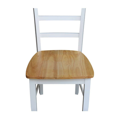International Concepts - Madrid Ladderback Chair in White / Natural Finish (Set of 2) - C02-2P veiw 10