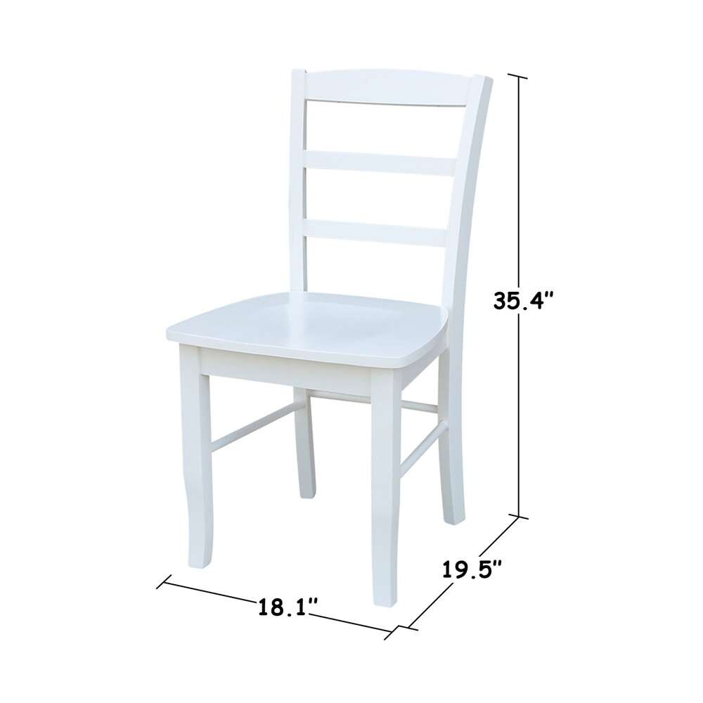 International Concepts - Madrid Ladderback Chair in White Finish (Set of 2) - C08-2P veiw 3