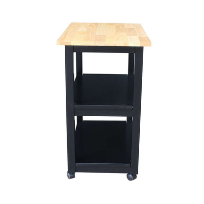 International Concepts - Microwave Cart in Black/Natural Finish - WC10-185 veiw 2