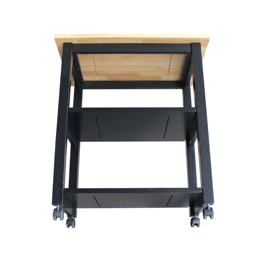 International Concepts - Microwave Cart in Black/Natural Finish - WC10-185 veiw 5