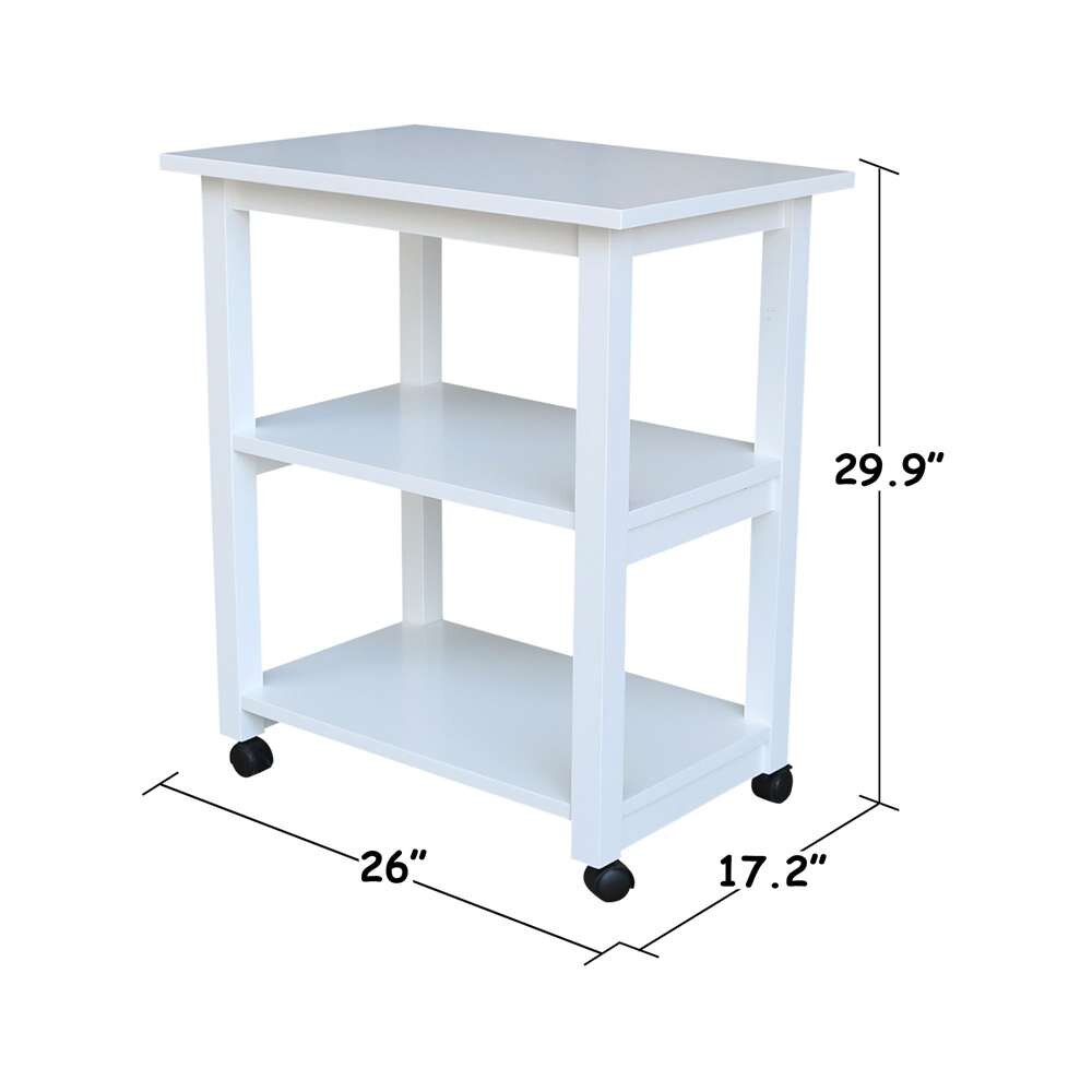 International Concepts - Microwave Cart in White Finish - WC08-185 veiw 4