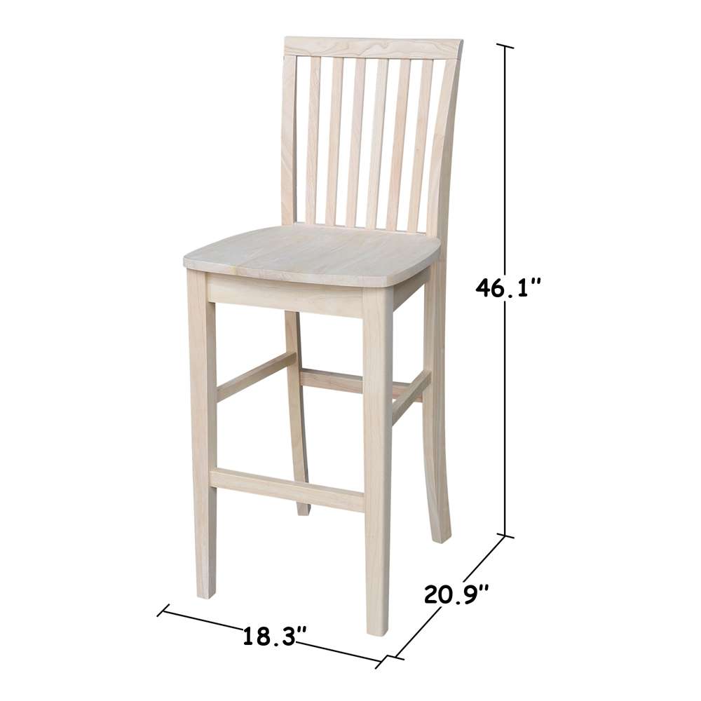 International Concepts - Mission Bar Height Stool - 30inSH  - 265-30 veiw 3