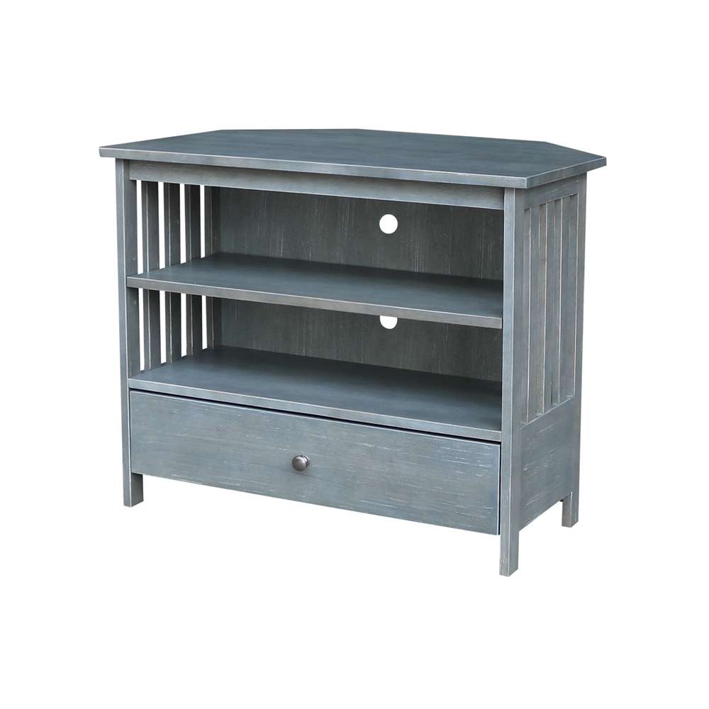 International Concepts - Mission Corner Tv Stand in Heather Grey-Antique Washed Finish - TV105-27 veiw 1