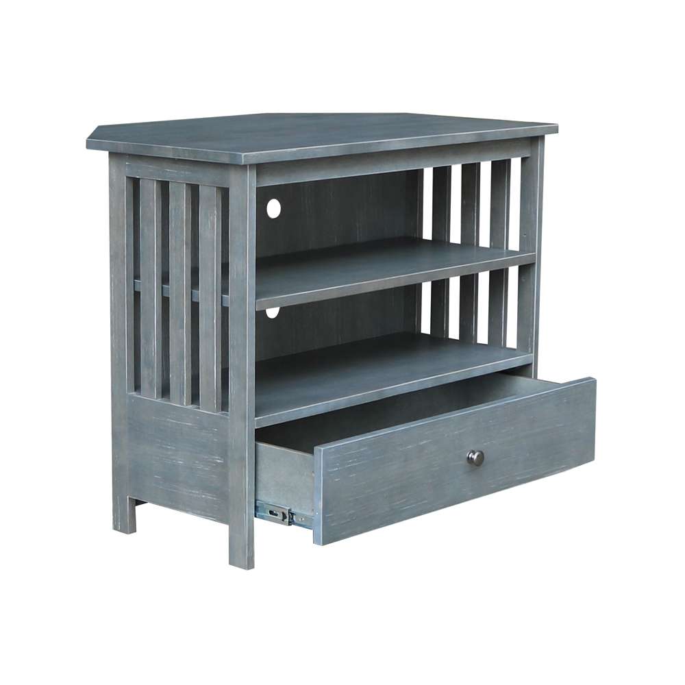 International Concepts - Mission Corner Tv Stand in Heather Grey-Antique Washed Finish - TV105-27 veiw 3