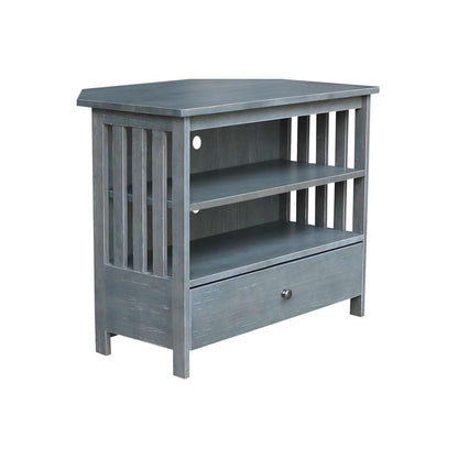 International Concepts - Mission Corner Tv Stand in Heather Grey-Antique Washed Finish - TV105-27 veiw 4