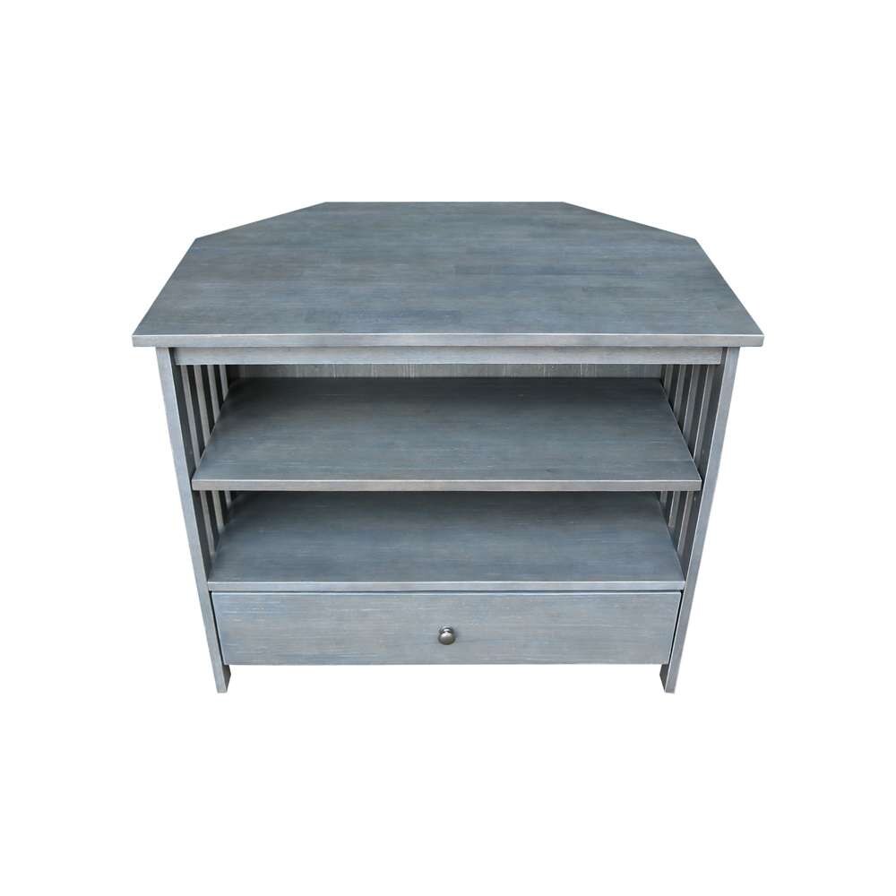 International Concepts - Mission Corner Tv Stand in Heather Grey-Antique Washed Finish - TV105-27 veiw 6