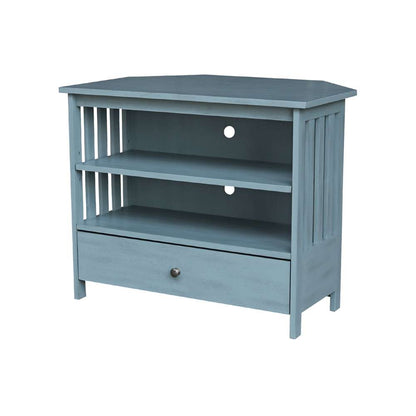 International Concepts - Mission Corner Tv Stand in Ocean Blue - Antique Rubbed Finish - TV32-27 veiw 1