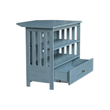 International Concepts - Mission Corner Tv Stand in Ocean Blue - Antique Rubbed Finish - TV32-27 veiw 3