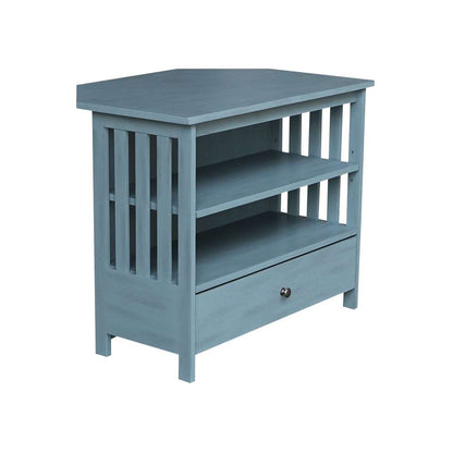 International Concepts - Mission Corner Tv Stand in Ocean Blue - Antique Rubbed Finish - TV32-27 veiw 4