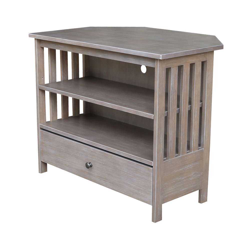 International Concepts - Mission Corner Tv Stand in Washed Gray Taupe Finish - TV09-27 veiw 1