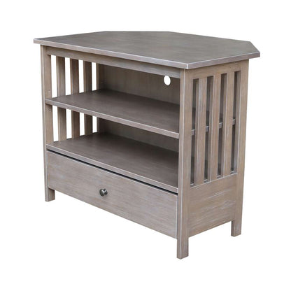 International Concepts - Mission Corner Tv Stand in Washed Gray Taupe Finish - TV09-27 veiw 1