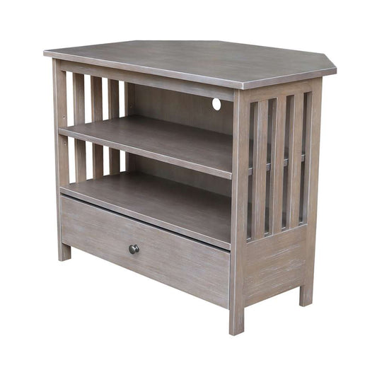 International Concepts - Mission Corner Tv Stand in Washed Gray Taupe Finish - TV09-27 veiw 1