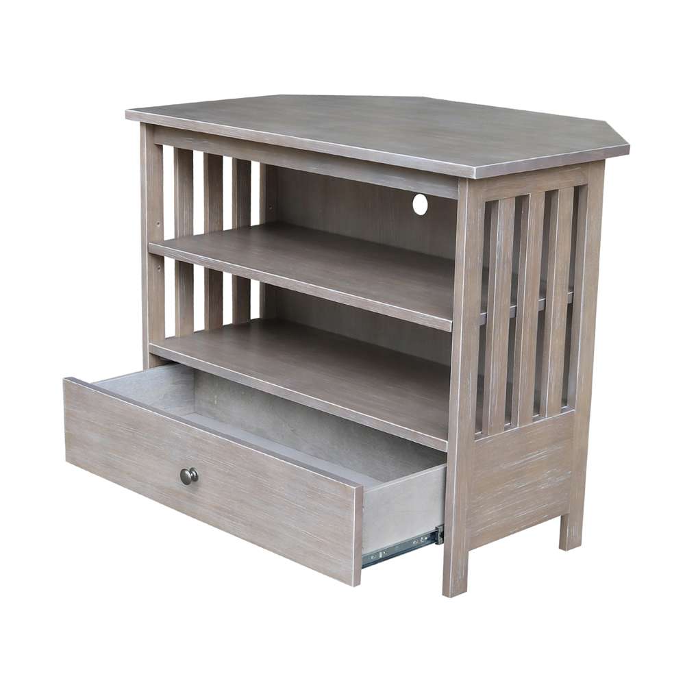 International Concepts - Mission Corner Tv Stand in Washed Gray Taupe Finish - TV09-27 veiw 3