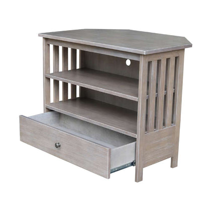 International Concepts - Mission Corner Tv Stand in Washed Gray Taupe Finish - TV09-27 veiw 3