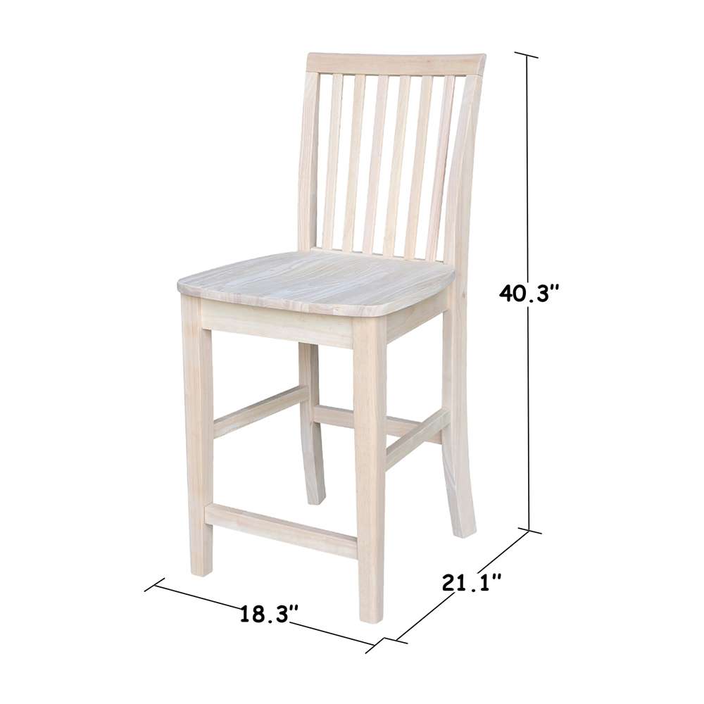 International Concepts - Mission Counter Height Stool - 24inSH  - 265-24 veiw 3