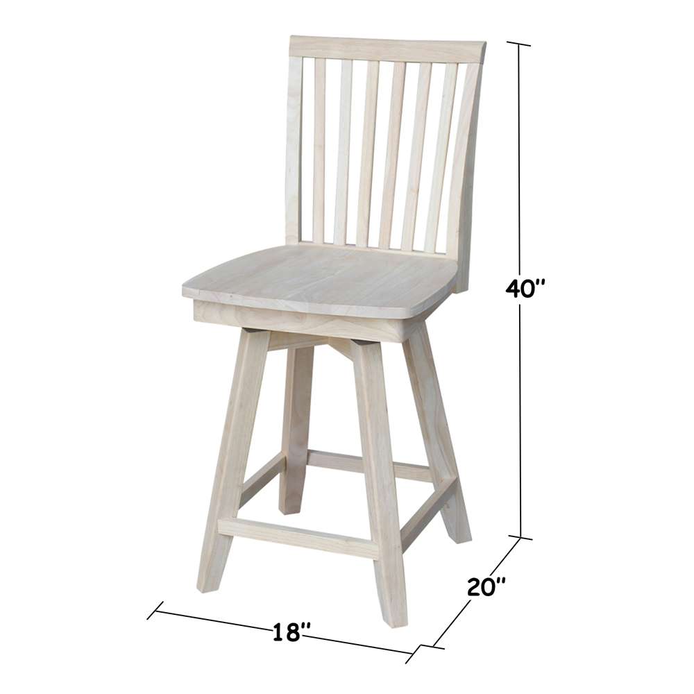 International Concepts - Mission Counter Height Stool - 24inSH  - S-262SW veiw 2