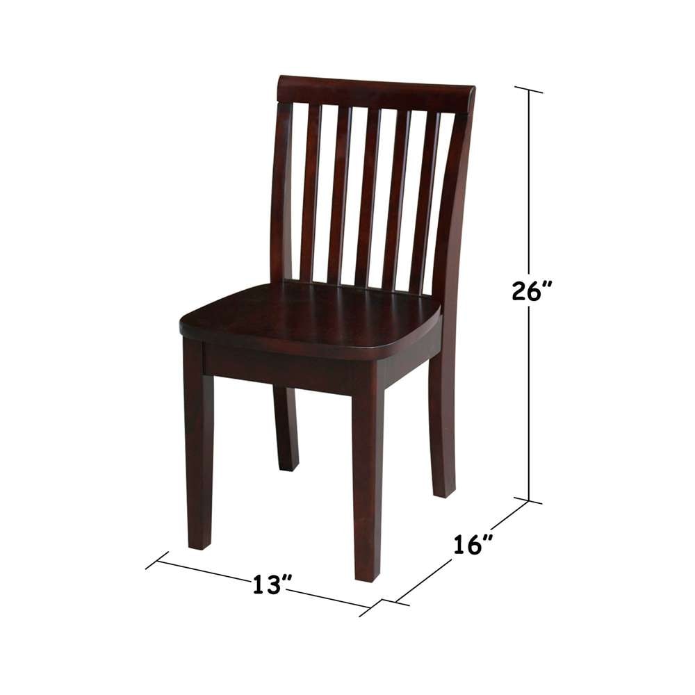 International Concepts - Mission Juvenile Chair in Rich Mocha Finish (Set of 2) - CC15-263P veiw 4