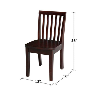 International Concepts - Mission Juvenile Chair in Rich Mocha Finish (Set of 2) - CC15-263P veiw 4