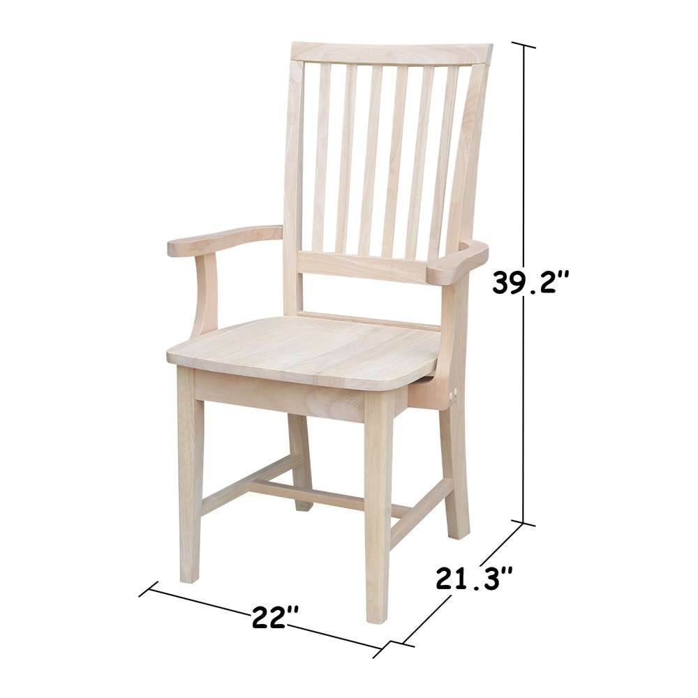 International Concepts - Mission Side Chair with Arms - 265A veiw 3
