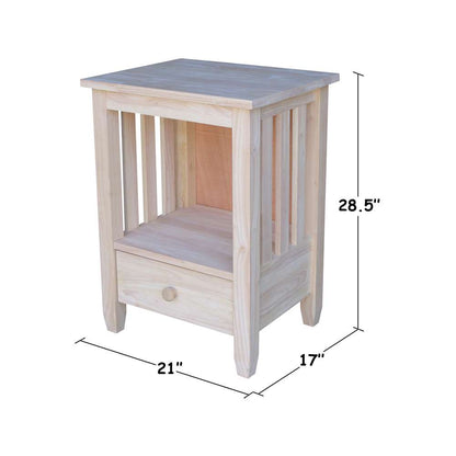 International Concepts - Mission Tall End Table with Drawer  - BJ6TD veiw 3
