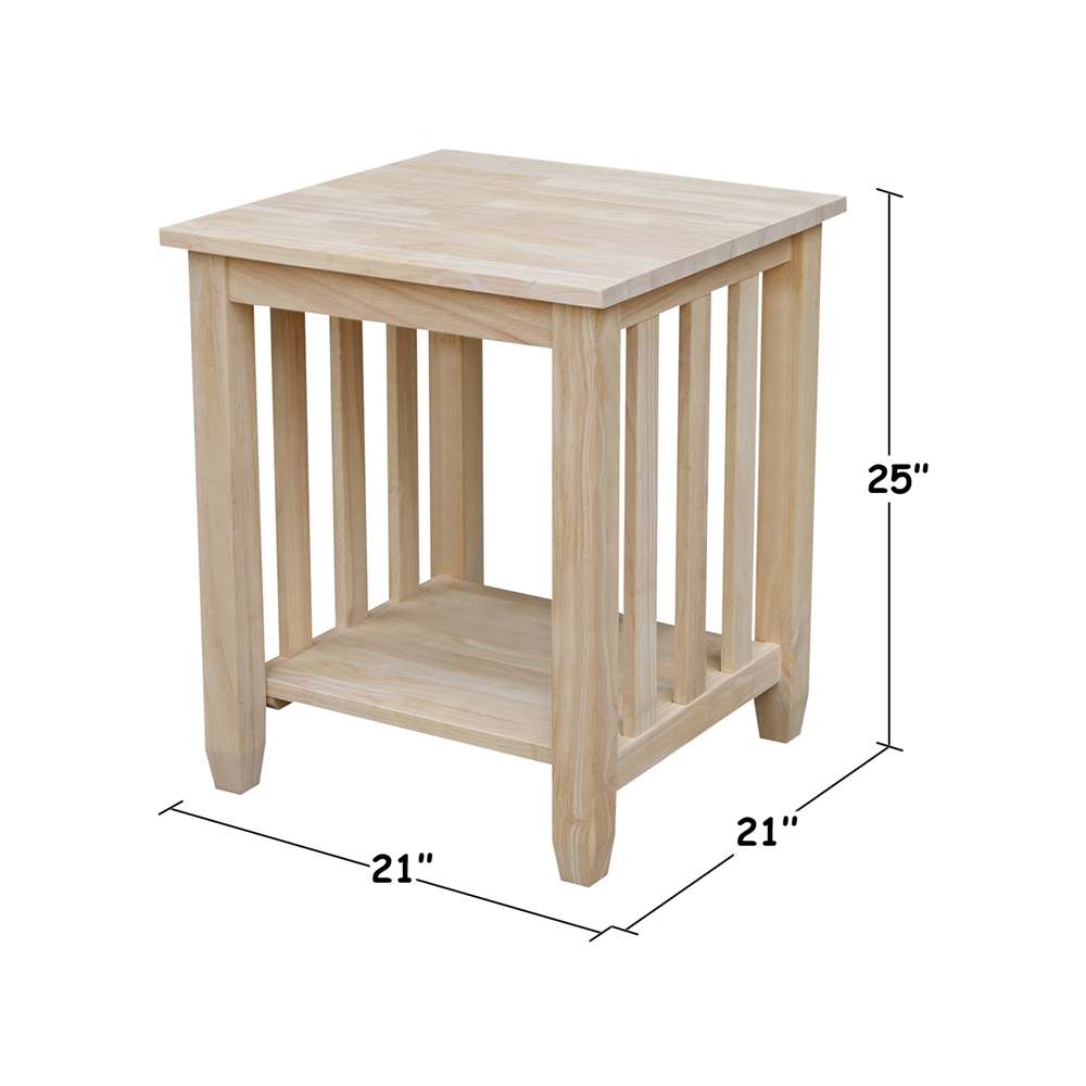 International Concepts - Mission Tall End Table  - BJ6TE veiw 2