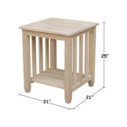 International Concepts - Mission Tall End Table  - BJ6TE veiw 2